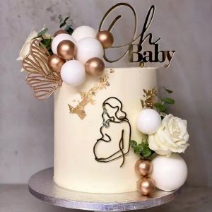 Art Acrylic Mother To Be Cake Topper for Wedding Pregnant Birthday Cake Decorations Party Supplies Baby Shower