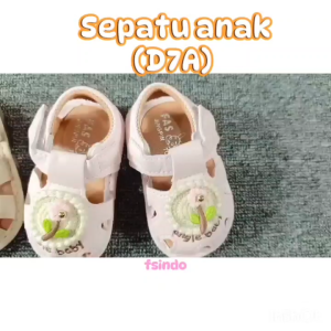 Sandal Flat Korea Anak Cewe/ Sepatu Sandal Bayi Motif Bunga 3D Bordir / Flatshoes anak perempuan D7A LYME