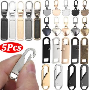 5Pcs Detachable Zipper Puller Metal Zipper Slider Instant Zipper Repair Buckle Universal Replacement for Luggage Purse Bags Clothes Zipper Head