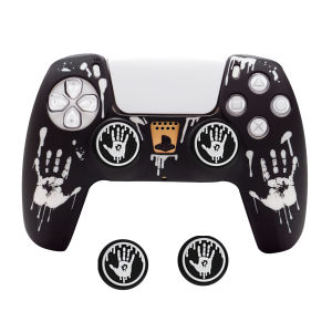 Anti-Slip Controller Skin Shell for PS5 Controller Silicone Cover Case with 2pcs Rubber Thumb Grip Gaps For PS5