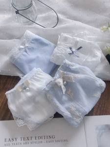 Quần Lót Tam Giác Cotton Nguyên Chất Cạp Thấp Họa Tiết Ren Gợi Cảm Thoáng Khí Cho Nữ Quần Lót Thoải Mái Cho Thanh Thiếu Niên