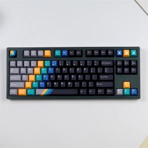 【Keycap only】black record jukebox Keycap Gradient Đen Key cap 129 Phím Cherry hồ sơ PBT năm mặt thăng hoa cho công tắc Cherry MX Bàn Phím Cơ RK61/Anne Pro 2/gk61