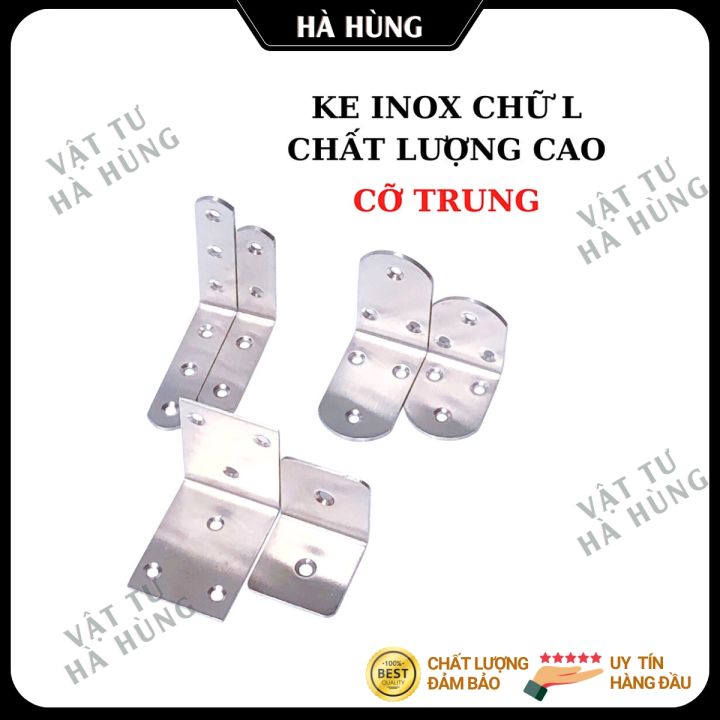 Ke inox góc vuông, ke chữ L, ke góc 90 độ cỡ trung, inox chất lượng cao ...