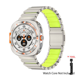 Metal Case+Titanium Rubber Strap+= For Samsung Galaxy Ultra 2025 Metal Magnetic Business Alloy+PC Hard Cover Watch 7 Ultra 47mm