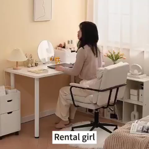 White Minimalism Office table Rental House Table Study Table Home Computer Table For Living Room