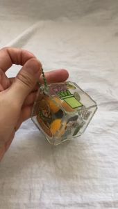 DIY Keychain LED Lampu Gantungan Kunci Kubus DIY Gantungan Kunci Sanrio Acrylic Puzzle Cube