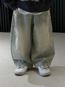 Quần Jeans Denim Quần Dài Cho Trẻ Em Nam Thời Trang Mùa Xuân Thu Quần Dài Làm Mờ Cổ Điển Quần Dài Thường Ngày Cho Trẻ Em