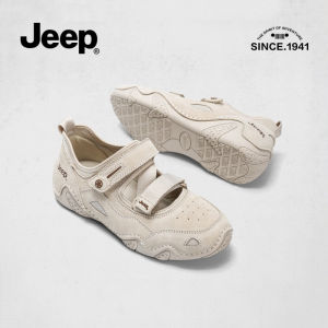 Jeep niche retro sport Mary Jane shoes womens new versatile breathable casual single shoes black and white German training shoes