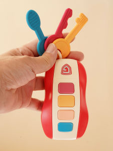 Soft Teether Accessible Children Artificial Automobile Remote Control Key Toy Baby Early Childhood Education with Sound and Light Function