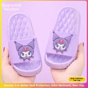 Kurumi Girls Slippers Home Outdoor Summer Boys Bathroom Use Anti-Slip Soft Bottom Baby Cool Slippers Cartoon Style PVC Material