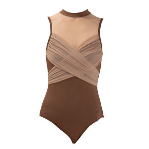 DAN’S GIRL | Crossed High Neck Mesh Unitard