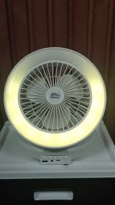 TECHZONE HM-1857 3 in 1 Foldable Wireless Bluetooth Speakers Portable Desktop Fan with RGB Ring Light for Travel