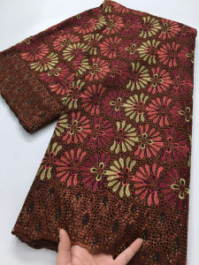 African Nigerian Cotton Lace Fabric with Stones 2025 High Quality Swiss Voile Lace In Switzerland for Women Wedding Dress TY4278