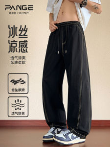 Quick Dry Ice Silk Loose Straight Leg Mens Casual Pants Summer Thin Large Size Youth Fashion Long Trousers Casual Trousers