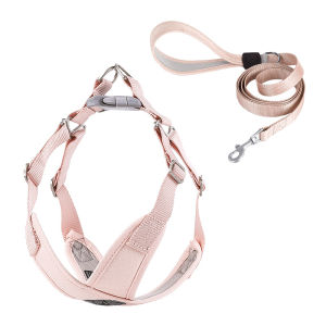 BORORO Dog Harness Leash Set X Shape Design Zinc Alloy D Ring Tear Resistant Oxford
