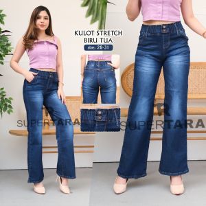 TR16- ( PRODUK TERBARU) CELANA JEANS CUTBRAY KULOT WANITA SZ 28-31 PINGGANG KARET STREET