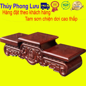 Tam sơn chiện dơi đơn bậc thang gỗ hương màu giả cổ