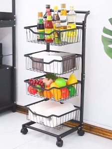 ชั้นวางของ ชั้นอเนกประสงค์ รถเข็นมีล้อ 3 ชั้น มินิมอล ชั้นจัดเก็บที่แคบ ของใช้ในบ้าน ใช้ตกแต่งบ้าน