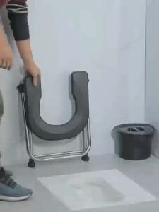 Potty Chair Foldable Durable Toilet Chair for Adults and Seniors Splash Guard