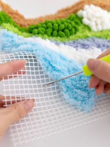 Handmade Moss Carpet DIY Grid Cloth Anti-Slip Bottom Material for Primary School Handcraft Class Sponge Pad Fabric Home Decor