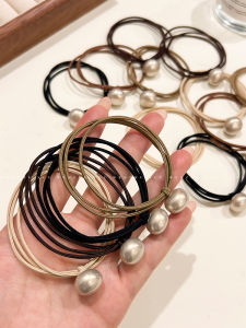 Dây Buộc Tóc Ngọc Trai Cao Cấp Đàn Hồi Cao Dây Buộc Tóc Đuôi Ngựa Đơn Giản Cho Phụ Nữ Phụ Kiện Tóc Thời Trang Dây Buộc Tóc