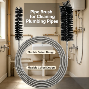 Flexible Double Head Drain Spring Hose Brush Stainless Steel Aquarium Pipe Cleaner Extended Durable Water Tube Cleaning Brush