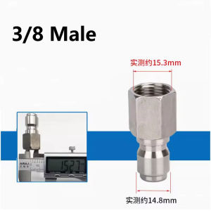 3/8 Inch Stainless Steel Pressure Washer Quick Connect Plug Coupler Kit Male Female Fittings with Internal and External Threads