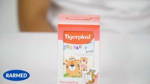 Băng cá nhân vết thương nhỏ Tigerplast Zoo Party - Hộp 8 miếng 19mm