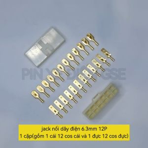 Jack kết nối dây điện 12P loại 6.3mm dành cho ô tô xe máy cao cấp(gồm đầu ghim)