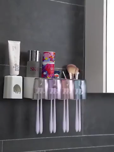 Leego Toothbrush Holder Rack Toothpaste Dispenser Toothpaste Squeezer Shaver Wall Mount Bathroom Organizer Accessories