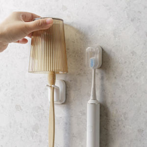 Luxury Electric Toothbrush Holder Wall Mounted Spout Cover Advanced Tooth Cup Storage Rack Minimalist Japanese Style for Everyone