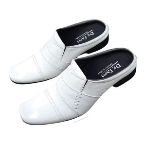 SEPATU SANDAL BUSTONG FORMAL PRIA ( GARANSI KULIT SAPI 100% ) MODEL B6015 PUTIH ( PREMIUM HIGH QUALITY )