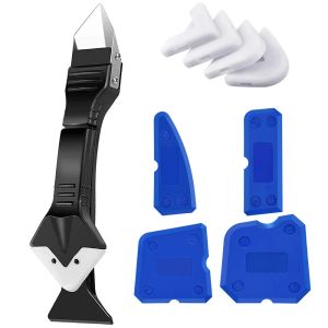 5in1 Silicone Scraper Angle Beauty Crack Trowel Squeegee Glue Remover Caulking Grout Scraper Kit Multifunctional Home Tool