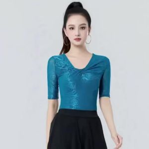 Elegant Modern Ballroom Samba Dance Top For Women Line Dance Daily Practice Competition Performance Dancewear Dance costume