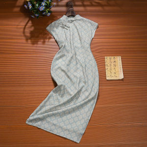 Elegant Young Style Reformed Chinese New Flag Robe Daily Wear Low Collar Short Sleeve Floral Patterned Midi Length Qipao