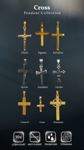 Emrys Liontin Set CHRIST Titanium Anti Karat Kalung Liontin Salib Titanium Pria Wanita