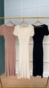 D11525 Mirae A-Line Long Knit Dress