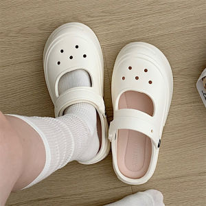 Casual Nurse Shoes for Women Summer Anti-Slip Mary Janes Clog Sandals Slip-On Low Heel Flat Bottom EVA Comfortable Footwear