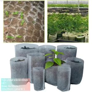 Sét 50 Túi vải không dệt tự hủy ươm trồng tiện lợi bảo vệ môi trường size 20x20cm