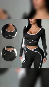 OLOEY | The popular color blocked yoga set for 2026 including tight yoga long sleeved pant