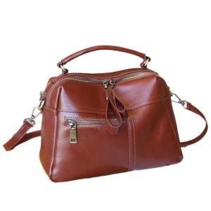 SIFULUN | Summer New Leather Double Zipper Large Capacity Square Bag