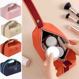 1-2PCS Outdoors Portable High-end Feel Simple Large Capacity Women Cosmetic Storage Bag Canvas Wash Bag Fashionable Makeup Pouch