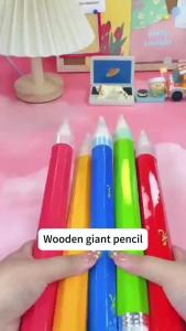 Wooden Giant Pencil 35CM With Eraser Big Pencil Performance Prop Large Wood Pencil Painter