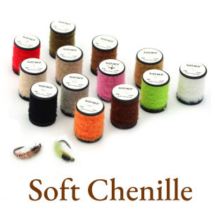 20m/Spool Soft Chenille Ultra Soft&Fluffy Fly Tying Material-Natural Curved Dub Yarn for Nymphs Scuds Streamers Dry/Wet Flies