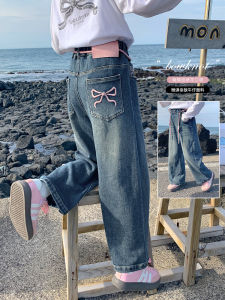 Quần Jeans Denim Xuân Thu Thời Trang Cho Gái Bộ Quần Thường Ngày Dáng Rộng Cho Bé Gái Quần Dài Vừa Vặn Thoải Mái Dài Đến Mắt Cá Chân
