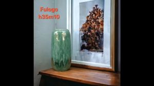 Bình hoa ống đu đủ gốm bát tràng cao cấp men hỏa biến  fulogo