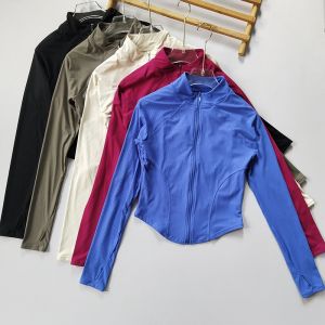 Women's Quick-Drying Sporty Long-Sleeve Jacket: LU Style Fitness Yoga Running Top Windproof Breathable Zippered Athleisure