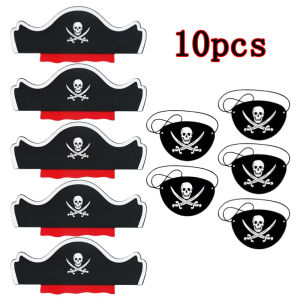 5/10/20pcs Pirate Eye Patches Skeleton Eye Mask Felt One Eye Skeleton Captain Eye Patches for Halloween Pirate Theme Party Decor