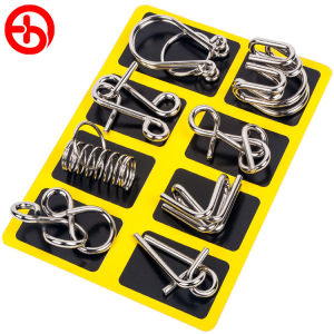Jiaxun | Stainless Steel Brain Teaser Disentanglement Puzzle 9 rings