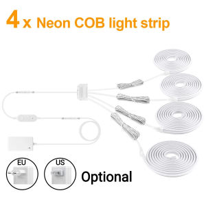 Dimmable Zigbee COB Neon LED Strip Kit 1-6PCS Silicone Tube Light Support Alexa Google Home Timer Setting for Home Decoration